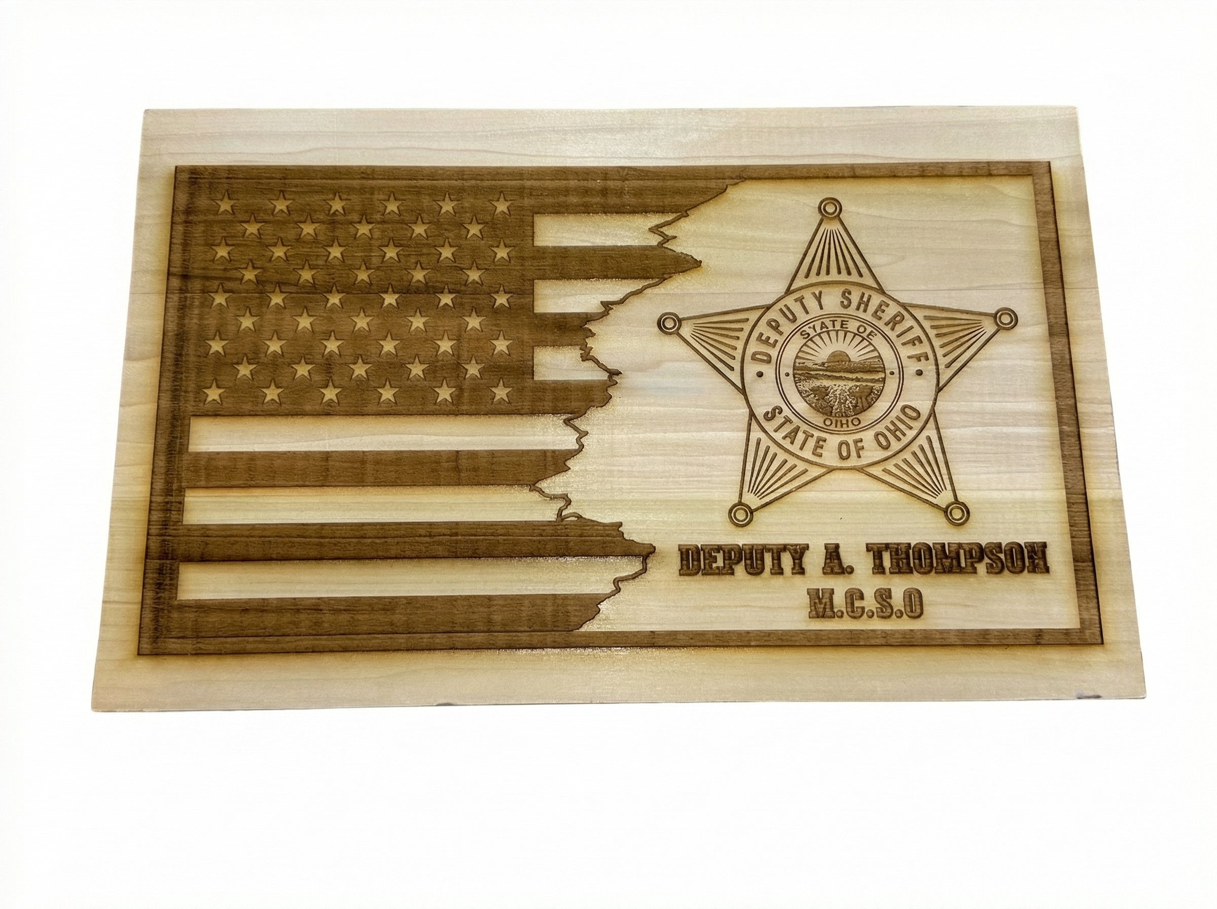 Custom Engraved Wood Wall Plaque – Law Enforcement Edition