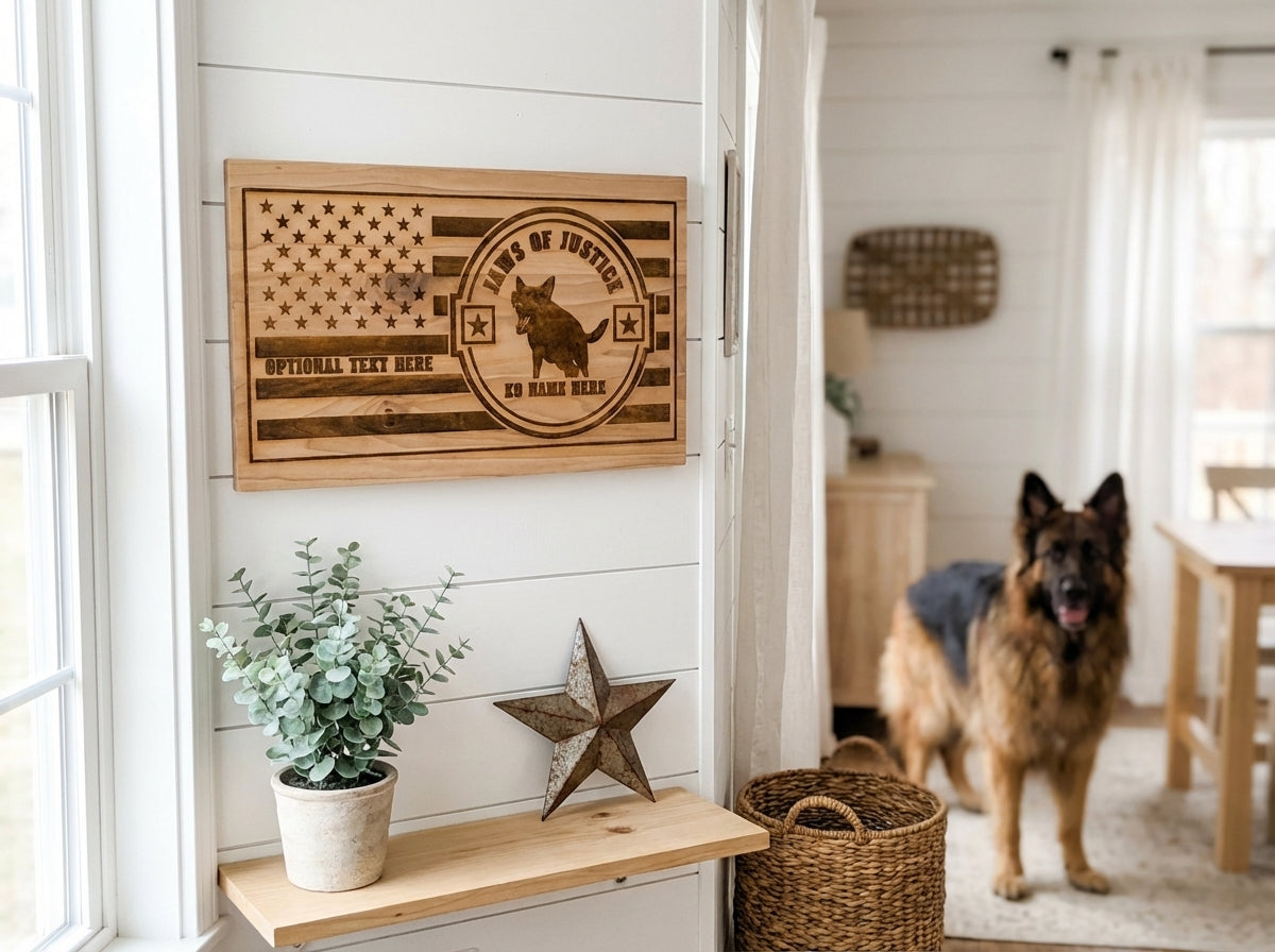 Armored American K9 Custom Engraved Wall Plaque