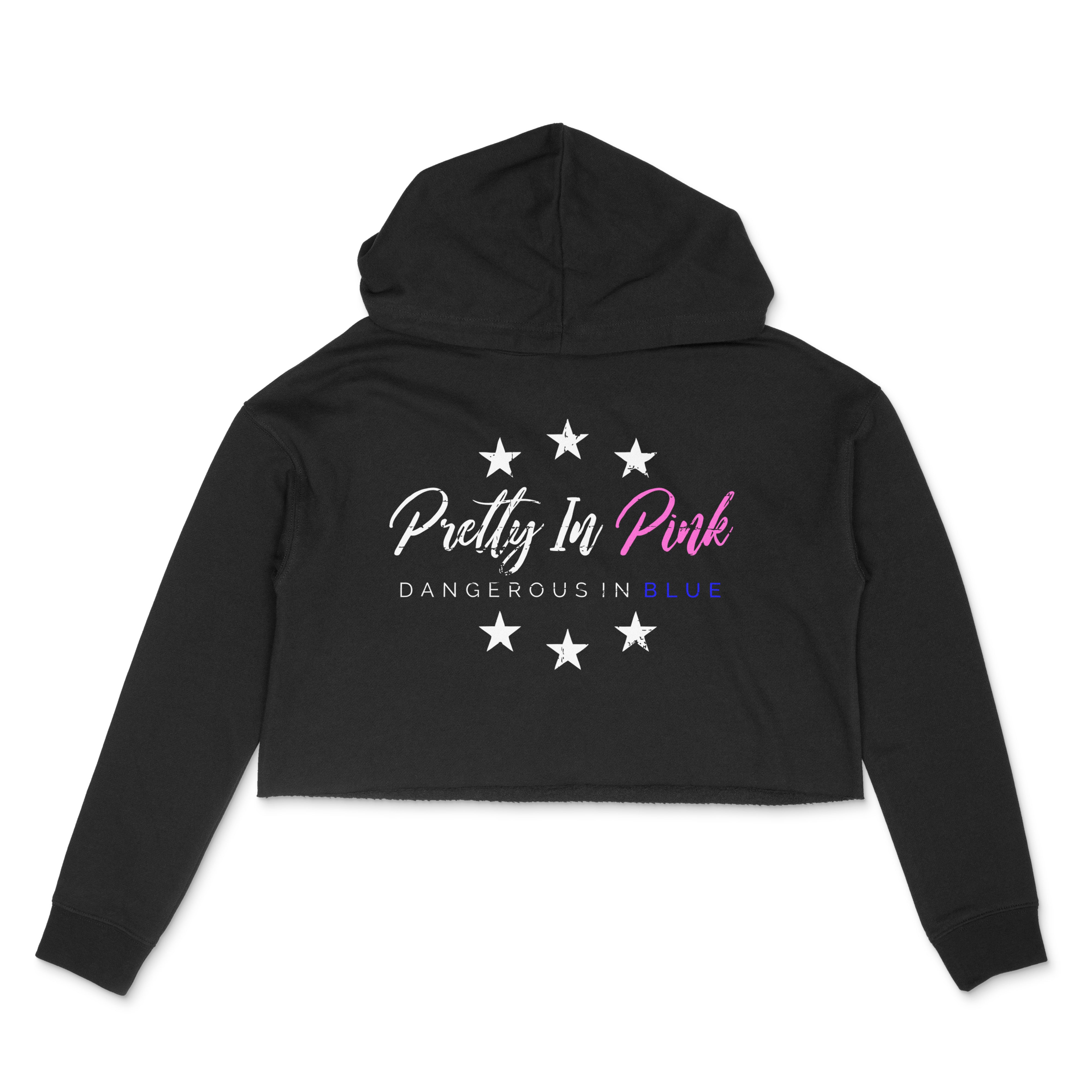 Pretty In Pink- Dangerous In Blue Crop Hoodie